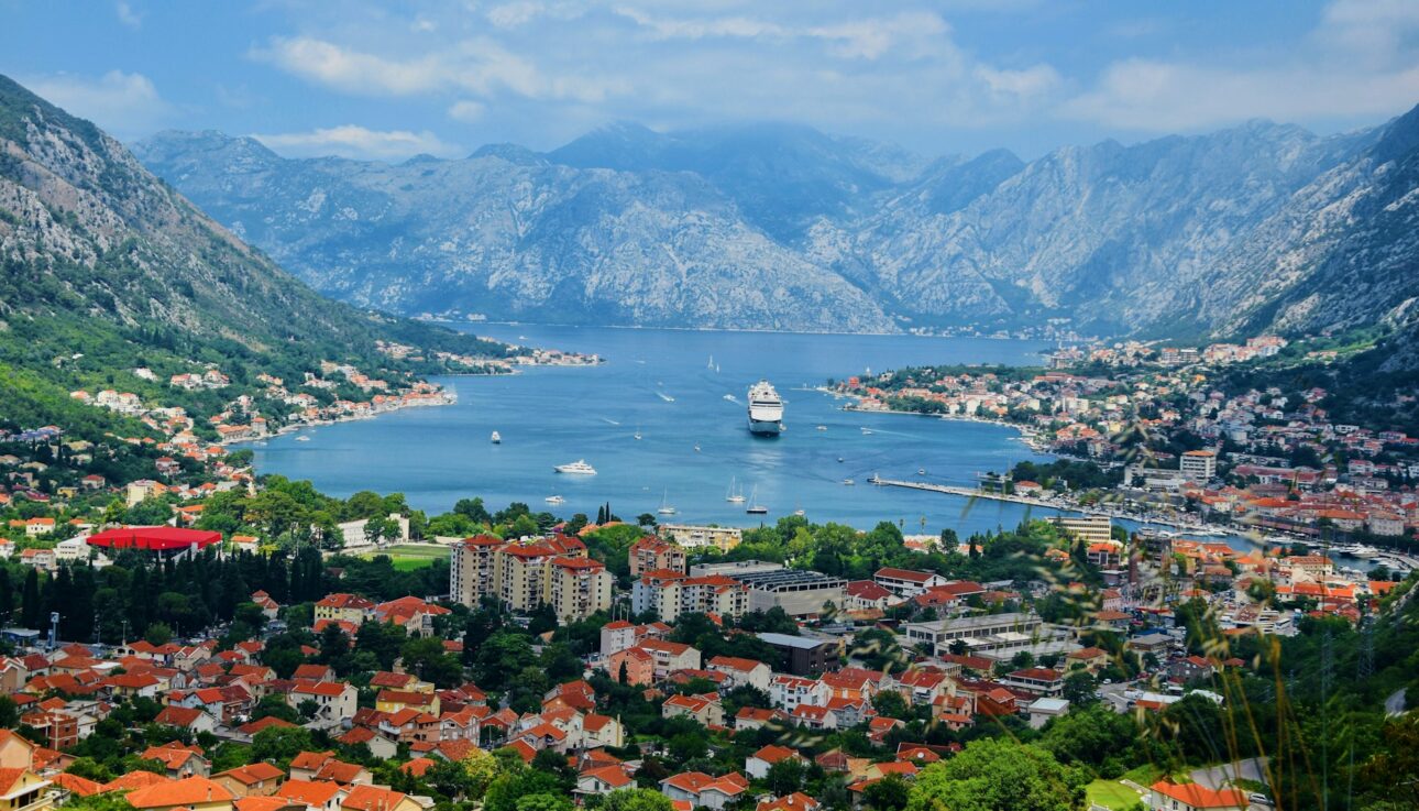 Beautiful sight of Montenegro coast on a tour