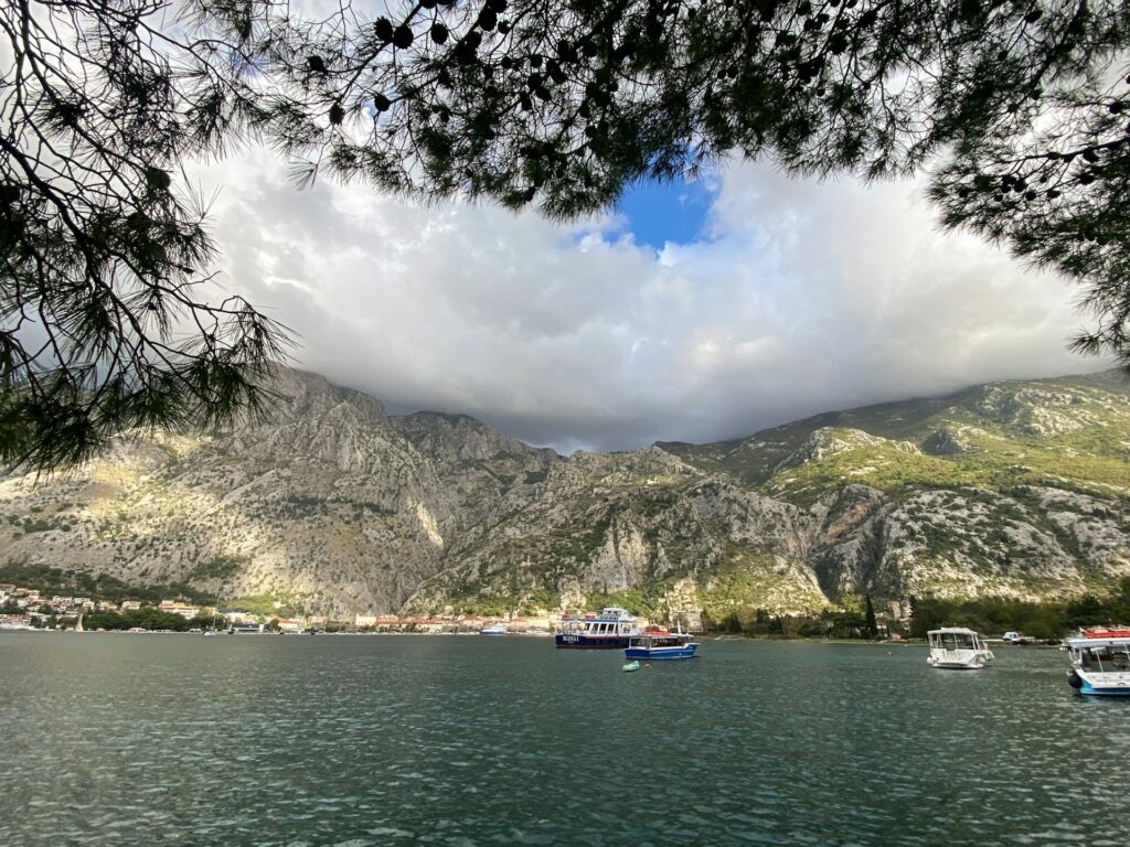 tours Kotor Montenegro, boat, water, sea, mountains
