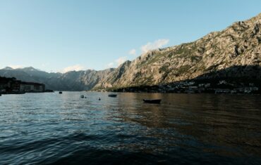 yacht, Montenegro, water, sea, mountains