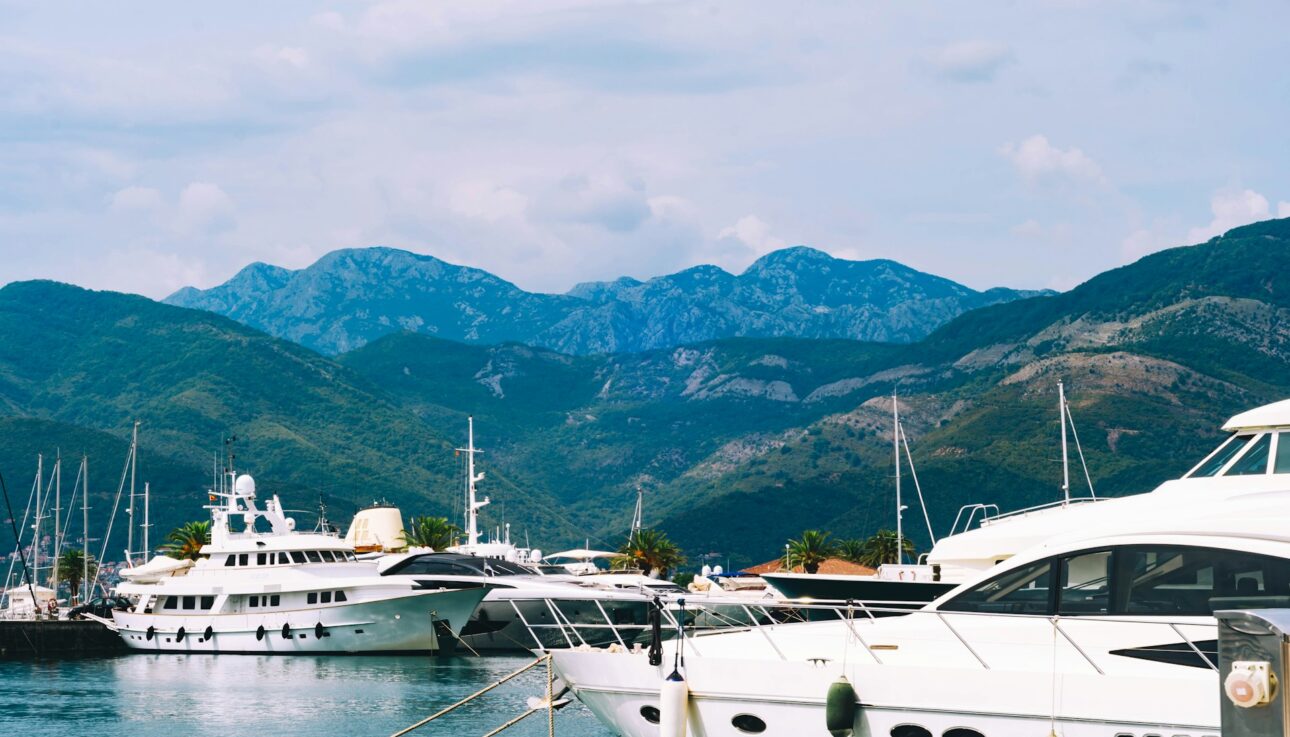 yacht Montenegro, sea, mountains