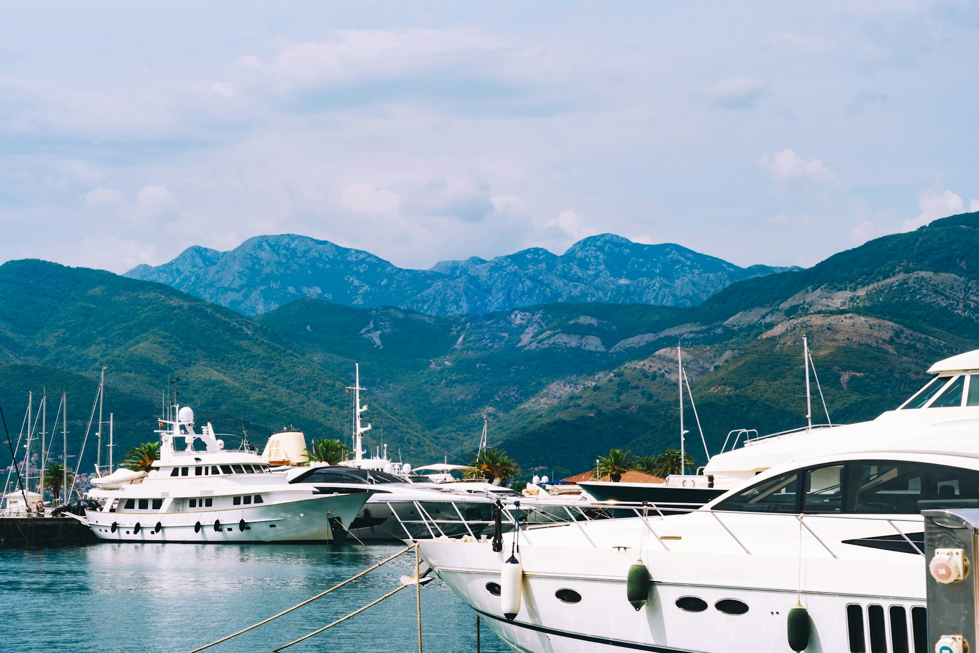 yacht Montenegro, sea, mountains