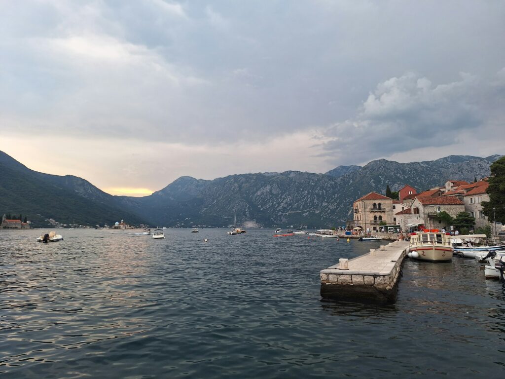 Kotor, Montenegro, yacht, coast, sea, mountains